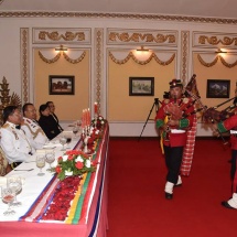 Myanmar Tatmadaw goodwill delegation led by Senior General Min Aung Hlaing attends dinner hosted by Nepalese Chief of Army Staff Gen. Ranjendra Chhetri of the Nepalese Armed Forces