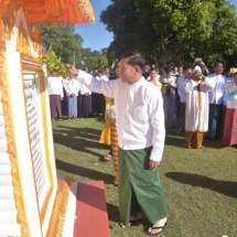 တပ်မတော်ကာကွယ်ရေးဦးစီးချုပ် ဗိုလ်ချုပ်မှူးကြီး မင်းအောင်လှိုင် သာသနာ့ဗိမာန်တော်ကြီး ဖွင့်ပွဲအခမ်းအနားသို့ တက်ရောက်