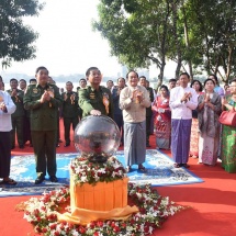 တပ်မတော်ကာကွယ်ရေးဦးစီးချုပ် ဗိုလ်ချုပ်မှူးကြီး မင်းအောင်လှိုင် Kan Thar Yar International Specialist Hospital ဖွင့်ပွဲတက်ရောက်ဖွင့်လှစ်