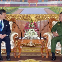 Senior General Min Aung Hlaing receives Parliamentary Vice-Minister for Foreign Affairs H.E. Mr. Iwao HORII of Japan