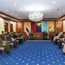 Chief of Defence Force of Royal Thai Armed Forces welcomes, holds talk with Senior General Min Aung Hlaing