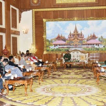 Senior General Min Aung Hlaing receives delegates of ethnic armed groups who attended the Union Peace Conference- 21st Century Panglong (third meeting)