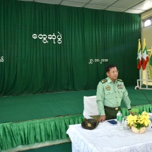 တပ်မတော်ကာကွယ်ရေးဦးစီးချုပ် ဗိုလ်ချုပ်မှူးကြီး မင်းအောင်လှိုင် ကိုကိုးကျွန်းမြို့နယ်ရှိ ဌာနဆိုင်ရာဝန်ထမ်း များနှင့်ဒေသခံပြည်သူများအား တွေ့ဆုံအမှာစကားပြောကြား 