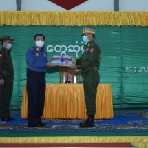 Chairman of State Administration Council Commander-in-Chief of Defence Services Senior General Min Aung Hlaing meets officers, other ranks, families of Pathein Station