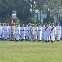 Chairman of State Administration Council Commander-in-Chief of Defence Services Senior General Maha Thray Sithu Min Aung Hlaing addresses Passing-out Parade of the 23rd Intake of Defence Services Medical Academy