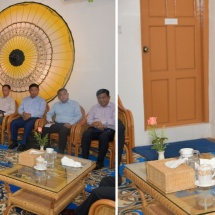 State Administration Council Chairman Prime Minister Senior General Min Aung Hlaing meets with town elders in Pathein, discusses regional development in Ayeyawady Region