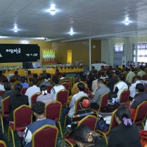 Chairman of State Administration Council Prime Minister Senior General Min Aung Hlaing meets district and township officials, local elders, MSME entrepreneurs of Homalin District, Sagaing Region