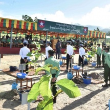 Families of Office of Commander-in-Chief (Army, Navy and Air) hold second monsoon tree-planting ceremony for 2022