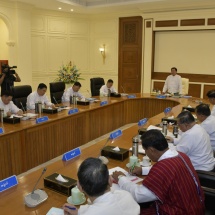 နိုင်ငံတော်စီမံအုပ်ချုပ်ရေးကောင်စီဥက္ကဋ္ဌ နိုင်ငံတော်ဝန်ကြီးချုပ်  ဗိုလ်ချုပ်မှူးကြီး မင်းအောင်လှိုင်  နိုင်ငံတော်စီမံအုပ်ချုပ်ရေးကောင်စီ အစည်းအဝေး (၂/၂၀၂၃)သို့ တက်ရောက်အမှာစကားပြောကြား