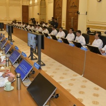 Chairman of State Administration Council Prime Minister Senior General Min Aung Hlaing attends Meeting 2/2023 of the Union Government and delivers speech