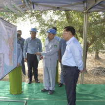 Chairman of State Administration Council Prime Minister Senior General Min Aung Hlaing inspects waterworks in Sittwe