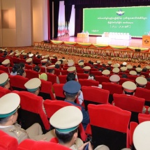 Chairman of State Administration Council Commander-in-Chief of Defence Services Senior General Thadoe Maha Thray Sithu Thadoe Thiri Thudhamma Min Aung Hlaing graces ceremony to present Tatmadaw gallantry medals