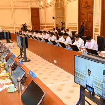 Chairman of State Administration Council Prime Minister Senior General Min Aung Hlaing addresses Union government meeting 4/2024