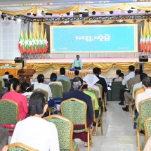 Chairman of State Administration Council Prime Minister Senior General Min Aung Hlaing met members of Magway Region government, district level departmental officials, discussed regional development Collective efforts must be exerted with Ayeyawady River as base for farming and socio-economic success in entire Magway Region