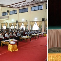 Chairman of State Administration Council Prime Minister Senior General Min Aung Hlaing meets state, district and township level departmental officials and local elders from Kengtung, Shan State (East)