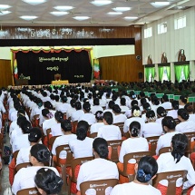 Chairman of State Administration Council Commander-in-Chief of Defence Services Senior General Min Aung Hlaing meets officers, other ranks and families of Kengtung Station, Triangle Region Command