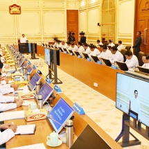 Chairman of State Administration Council Prime Minister Senior General Min Aung Hlaing addresses Union Government meeting 2/2024