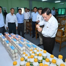 Chairman of State Administration Council Prime Minister Senior General Min Aung Hlaing inspects operations of Thilawa Integrated Agriculture and Livestock Breeding Zone