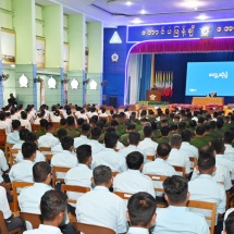 Chairman of State Administration Council Commander-in-Chief of Defence Services Senior General Min Aung Hlaing meets officers, other ranks and families from Meiktila Station, Central Command