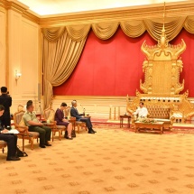 Chairman of State Administration Council Prime Minister Senior General Min Aung Hlaing receives Ambassador of People’s Republic of China