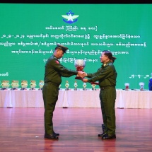 Soldiers of Tatmadaw (Army, Navy and Air) and children of in-service Tatmadaw members, war veterans, substitute civilian service persons who passed the matriculation examination for academic year 2023-2024 with flying colours and qualified for outstanding students honoured