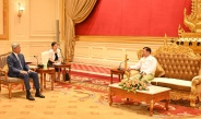 နိုင်ငံ‌တော်စီမံအုပ်ချုပ်ရေးကောင်စီဥက္ကဋ္ဌ နိုင်ငံတော်ဝန်ကြီးချုပ်  ဗိုလ်ချုပ်မှူးကြီး မင်းအောင်လှိုင် မြန်မာနိုင်ငံဆိုင်ရာတရုတ်ပြည်သူ့သမ္မတနိုင်ငံ သံအမတ်ကြီးအား လက်ခံတွေ့ဆုံ