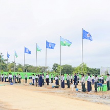 Chairman of State Administration Council Prime Minister Senior General Min Aung Hlaing attends 2nd 2024 monsoon tree plantation ceremony of Nay Pyi Taw, Union Territory, plants gangaw sapling