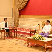 Chairman of State Administration Council Prime Minister Senior General Min Aung Hlaing receives delegation led by deputy party secretary governor of Yunnan Province, China