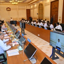 SAC Chairman Prime Minister Senior General Min Aung Hlaing delivers speech at Union government meeting 5/2024