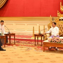 နိုင်ငံ‌တော်စီမံအုပ်ချုပ်ရေးကောင်စီဥက္ကဋ္ဌ နိုင်ငံတော်ဝန်ကြီးချုပ်  ဗိုလ်ချုပ်မှူးကြီး မင်းအောင်လှိုင် ထံ  ရုရှားဖက်ဒရေးရှင်းနိုင်ငံ၊ နိုင်ငံခြားရေးဝန်ကြီးဌာန ဒုတိယဝန်ကြီး  ဦးဆောင်သော ကိုယ်စားလှယ်အဖွဲ့က လာရောက်ဂါရဝပြုတွေ့ဆုံ