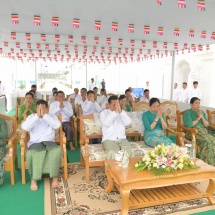 Ceremonies to unveil the plaque of Aggadipati Sasana Beikmandaw in Maravijaya Buddha Park, install holy single hair of the Buddha images, place archival tablet for stone tablet pagodas held