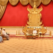 Chairman of State Administration Council Prime Minister Senior General Min Aung Hlaing accepts credentials of Ambassador of People’s Republic of China to Myanmar