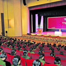 Chairman of State Administration Council Commander-in-Chief of Defence Services Senior General Min Aung Hlaing meets junior officers from offices and departments under the Office of the Commander-in-Chief