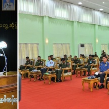 နိုင်ငံတော်စီမံအုပ်ချုပ်ရေးကောင်စီဥက္ကဋ္ဌ တပ်မတော်ကာကွယ်ရေးဦးစီးချုပ် ဗိုလ်ချုပ်မှူးကြီး မင်းအောင်လှိုင်  တပ်မတော်(ကြည်း)ဗိုလ်သင်တန်းကျောင်း(မှော်ဘီ)မှ နည်းပြအရာရှိကြီးများ၊ အမျိုးသမီး ဗိုလ်လောင်းသင်တန်းသူများနှင့် အမျိုးသမီးခြေလျင်တပ်စုမှူးသင်တန်းမှ သင်တန်းသူများအား တွေ့ဆုံအမှာစကားပြောကြား