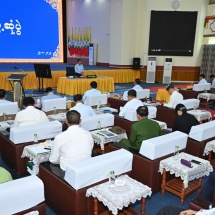 Chairman of State Administration Council Prime Minister Senior General  Min Aung Hlaing meets Mandalay Region cabinet members, region and district level departmental officials and discusses regional development