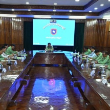 Chairman of State Administration Council Commander-in-Chief of Defence  Services Senior General Min Aung Hlaing inspects measures taken for regional peace and stability within Central Command Headquarters, visits security personnel receiving medical treatment at local military hospital