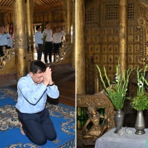 SAC Chairman Prime Minister Senior General Min Aung Hlaing inspects  preservation of ancient historical religious and cultural heritages in Mandalay, pays homage to eminent pagodas