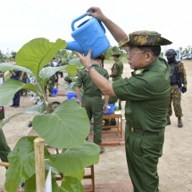 ကာကွယ်ရေးဦးစီးချုပ်ရုံး(ကြည်း၊ ရေ၊ လေ) မိသားစုများ၏   ၂၀၂၃ ခုနှစ် ဒုတိယအကြိမ် မိုးရာသီသစ်ပင်စိုက်ပျိုးပွဲကျင်းပပြုလုပ်