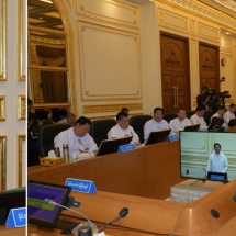 SAC Chairman Prime Minister Senior General Min Aung Hlaing addresses meeting 6/2023 of Economic Committee of the Republic of the Union of Myanmar