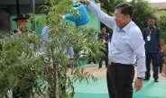 Chairman of State Administration Council Prime Minister Senior General Min Aung Hlaing participates in third monsoon tree growing ceremony of Nay Pyi Taw, Union Territory and plants gangaw sapling