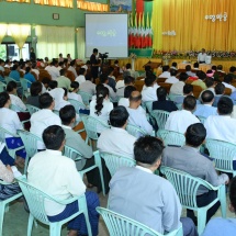 Chairman of State Administration Council Prime Minister Senior General Min Aung Hlaing meets Shan State (North), district and township level officials, local elders, and MSME entrepreneurs