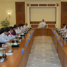 State Administration Council Chairman Prime Minister Senior General Min Aung Hlaing delivers address at meeting 3/2023 of State Administration Council