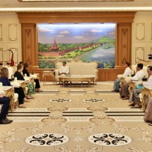 SAC Chairman Prime Minister Senior General Min Aung Hlaing receives a delegation led by President of International Committee of the Red Cross-ICRC