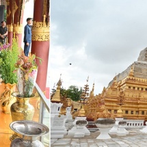 Chairman of State Administration Council Prime Minister Senior General Min Aung Hlaing inspects repair and maintenance of ancient historical pagodas in Bagan Archaeological Zone and damage caused by recent heavy rains