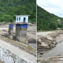 နိုင်ငံတော်စီမံအုပ်ချုပ်ရေးကောင်စီဥက္ကဋ္ဌ နိုင်ငံတော်ဝန်ကြီးချုပ် ဗိုလ်ချုပ်မှူးကြီး မင်းအောင်လှိုင်နေပြည်တော်ကောင်စီနယ်မြေအတွင်း မိုးအဆက်မပြတ်ရွာသွန်းမှုကြောင့် ပျက်စီးမှုများဖြစ်ပေါ်ခဲ့သည့် လမ်းတံတားများ ပြန်လည်ပြုပြင်ဆောင်ရွက်နေမှုနှင့် ရေကြီးရေလျှံမှုဖြစ်ပေါ်ခဲ့မှုအခြေအနေများအား လိုက်လံကြည့်ရှုစစ်ဆေး