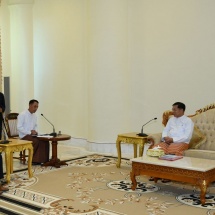 Chairman of State Administration Council Prime Minister Senior General Min Aung Hlaing receives delegation led by Deputy National Security Adviser of India