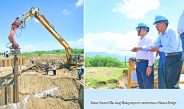 Chairman of State Administration Council Prime Minister Senior General Min Aung Hlaing inspects damage caused by floods and repair of damaged parts of Thasi-Mandalay railroad section and Samon creek bridge