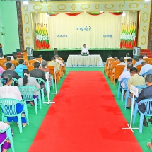 SAC Chairman Prime Minister Senior General Min Aung Hlaing meets departmental officials, town elders, discusses regional economic development Collaborative efforts to shape Meiktila region as a developed model area by applying sound foundations