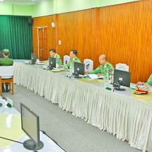 Chairman of State Administration Council Commander-in-Chief of Defence Services Senior General Min Aung Hlaing attends and oversees selection process of female officer cadets of 11th intake of female officer cadet course at Tatmadaw (Army) Officer Training School (Hmawbi)