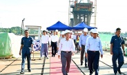 Chairman of State Administration Council Prime Minister Senior General Min Aung Hlaing inspects planetarium in Yangon, which is being upgraded to a space gallery, Myanmar-Korea Friendship (Dala) Bridge Project